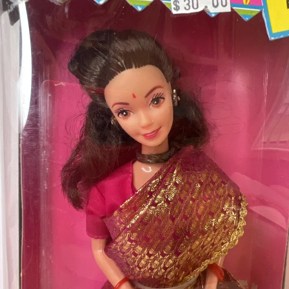 1993 Barbie in India Purple Gold Sari Mattel India NIB Vintage Box Damage